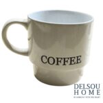 ماگ طرحدار وارداتی خاص دکوری کلکسیونی تکست دار coffee