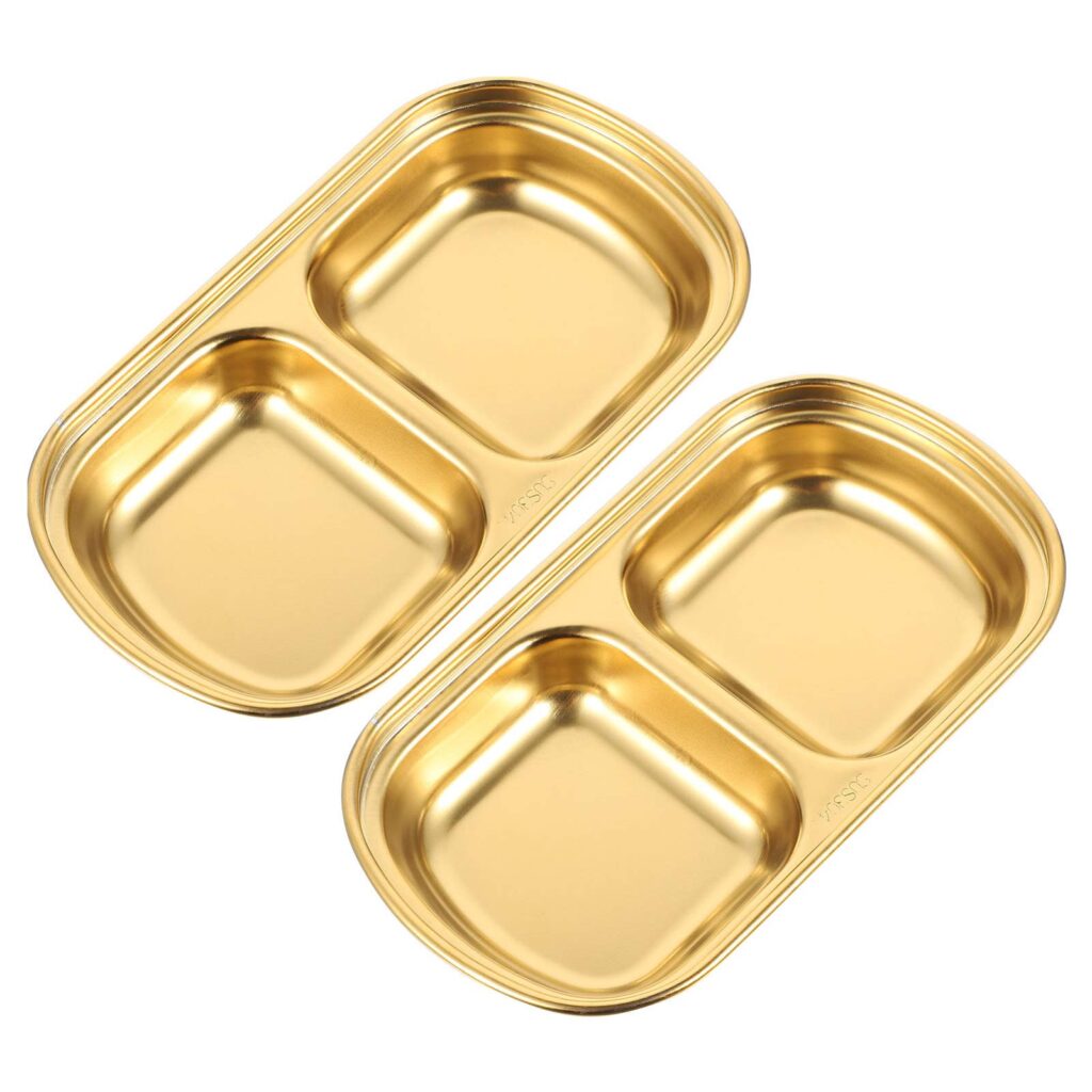 اردو خوری مربع استیل 304 نقره ای و طلایی یک تا چهار خانه