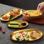 مزه خوری قایقی طلایی استیل 304