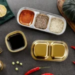 اردو خوری مربع استیل 304 نقره ای و طلایی یک تا چهار خانه