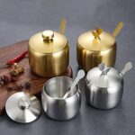 کندی جار جاعسلی قندان شکردان جاشکری استیل مات قاشق دار در پروانه ای