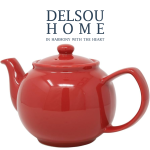 قوری قرمز چینی سرامیک بزرگ خاص و دلبر دل سو هوم delsouhome