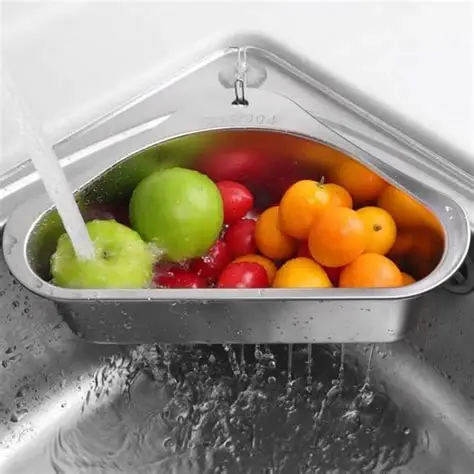 تفاله گیر استیل 304 مثلثی گوشه سینک