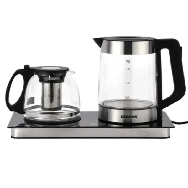 چای ساز کنارهمی جیپاس مدل GTM38065 فلر بوش قیمت مناسب پیرکس مشکی استیل کتری برقی