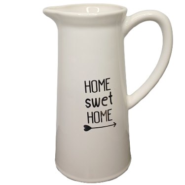پارچ سرامیکی کارولین تکست دار home sweet home پارچ ایکیا پارچ سفید خاص و دکوری