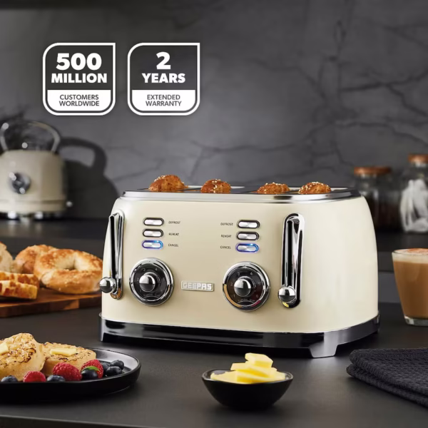 توستر جیپاس 4 اسلایس Geepas 4 Slice Bread Toaster