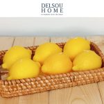 شمع لیمویی زرد طبیعی خوشبو عطری دست ساز با متریال با کیفیت