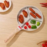 ماهیتابه گریل سه خانه کرم چدن
