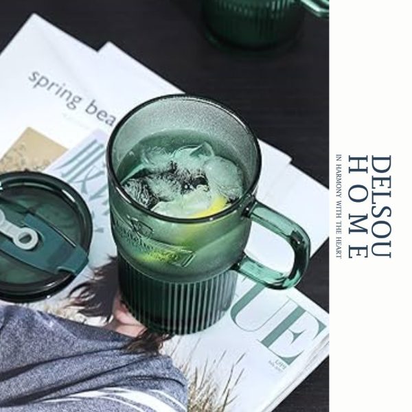 ماگ اسموتی بلوری سبز شیشه ای