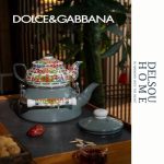 کتری لعابی و قوری چینی طرح DOLCE & GABBANA برند Miss Betty فنجان لعابی مسافرتی