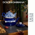کتری لعابی و قوری چینی طرح DOLCE & GABBANA برند Miss Betty فنجان لعابی مسافرتی