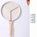 ماهیتابه گریل سه خانه کرم چدن