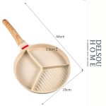 ماهیتابه گریل سه خانه کرم چدن