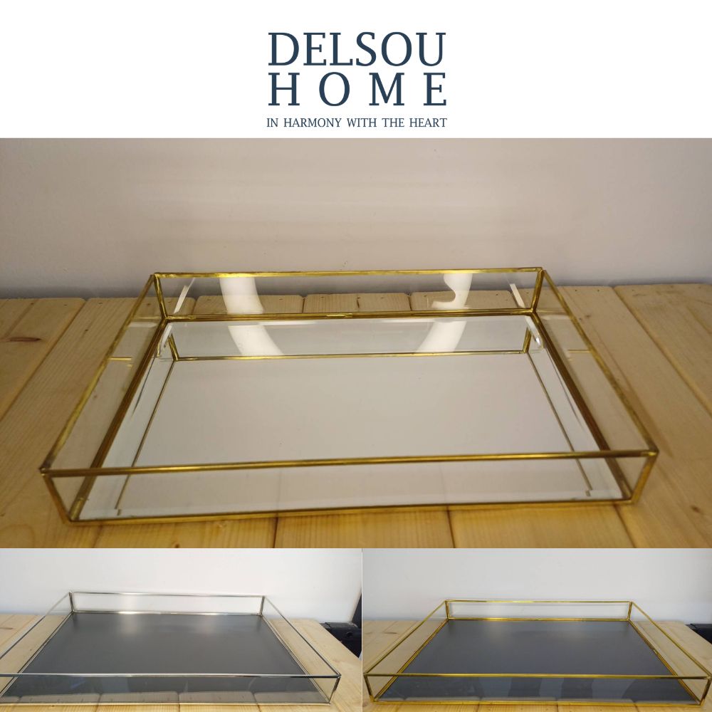 delsouhome (5) سینی سرو و مزه و دکوری شیشه و فلز