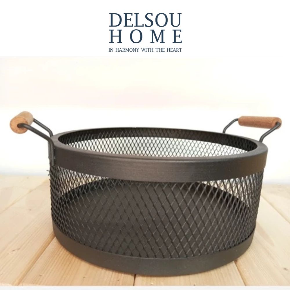 delsouhome(15) سبد توری فلزی نظم دهنده دسته چوبی