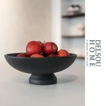 ظرف میوه پایه دار فلزی ساده مشکی