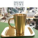دیس سرو لیوان دوجداره استیل دسته دار